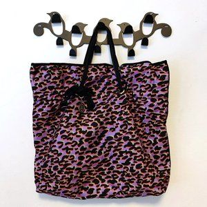 LANVIN Cheetah Print Nylon Large Tote Bag